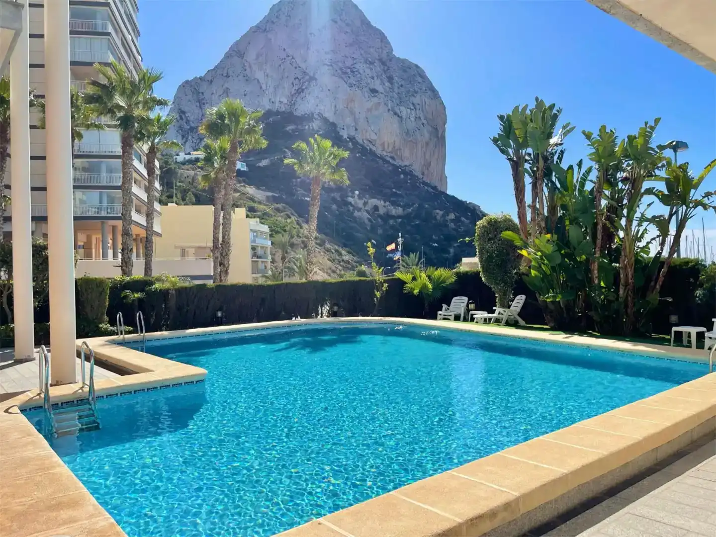 Schwimmbecken von Wohnungen zur Miete in Calpe / Calp mit Klimaanlage, Schwimmbad und Balkon