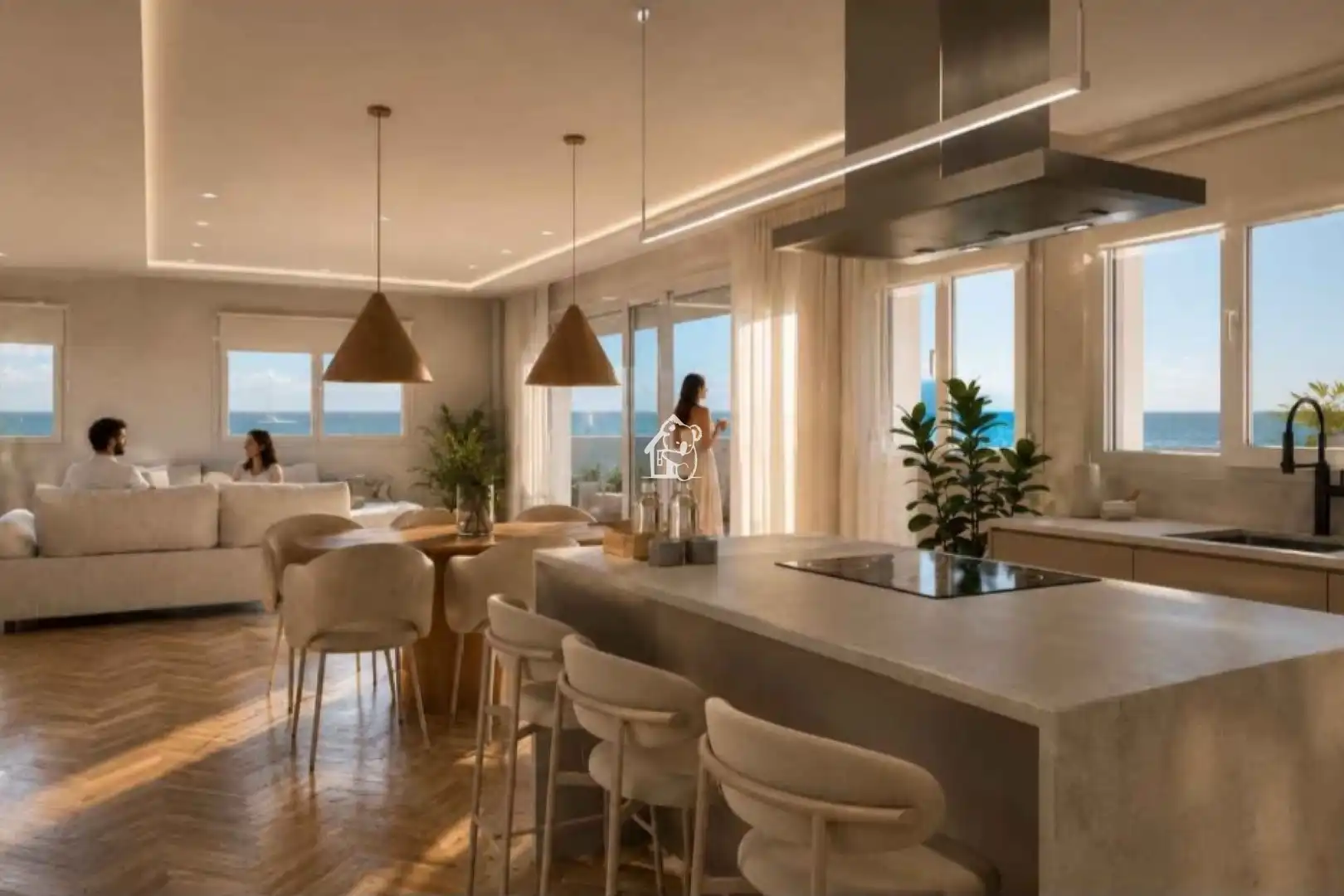 Küche von Dachboden zur Miete in Torrevieja mit Klimaanlage, Privatgarten und Terrasse