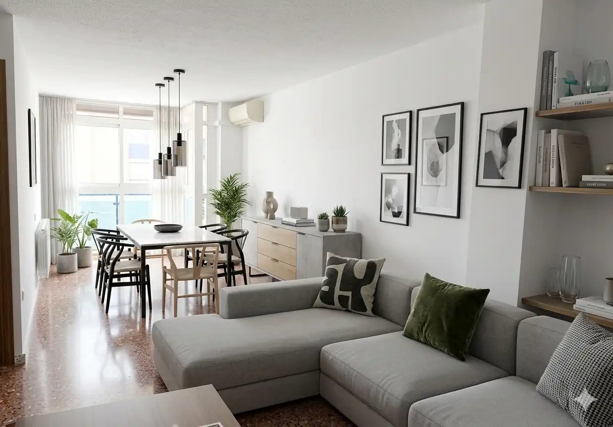 Living room of Flat for sale in Valencia  with Air Conditioner, Heating and Terrace