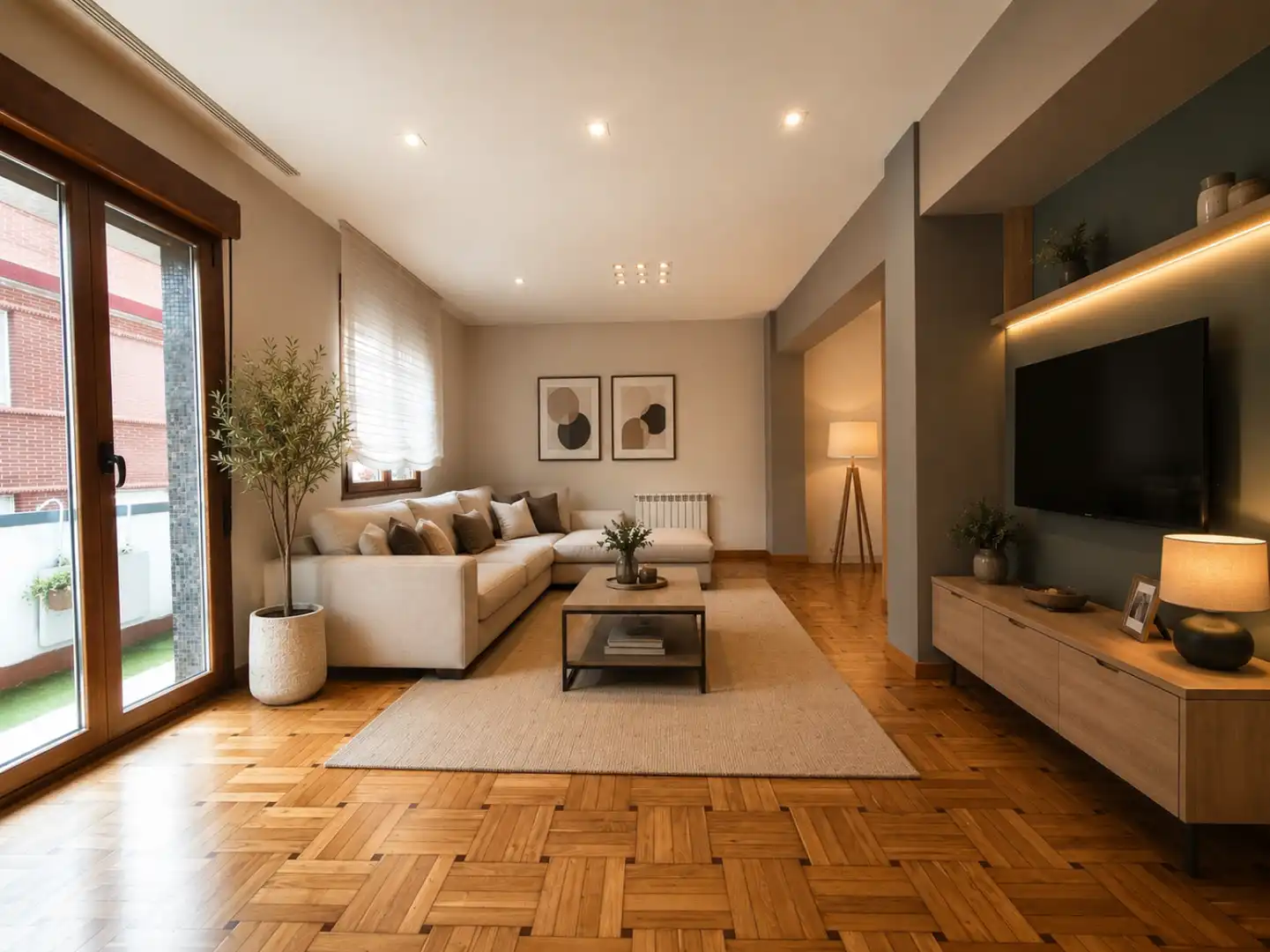 Sala de estar de Piso en venta en Gijón  con Calefacción, Jardín privado y Terraza