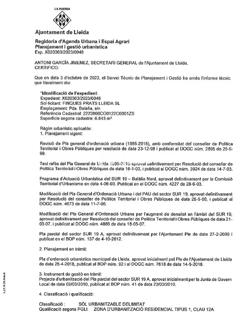 Außenansicht von Grundstücke zur Miete in Lleida