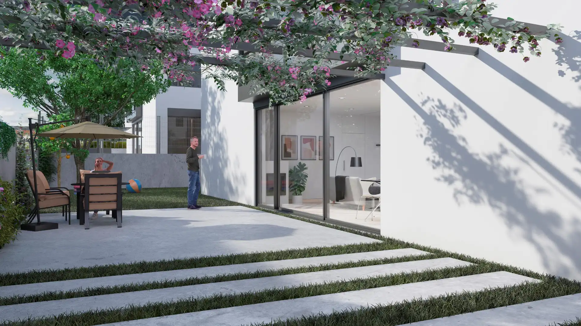 Jardín de Casa adosada en venta en Santiago de Compostela  con Calefacción, Jardín privado y Terraza