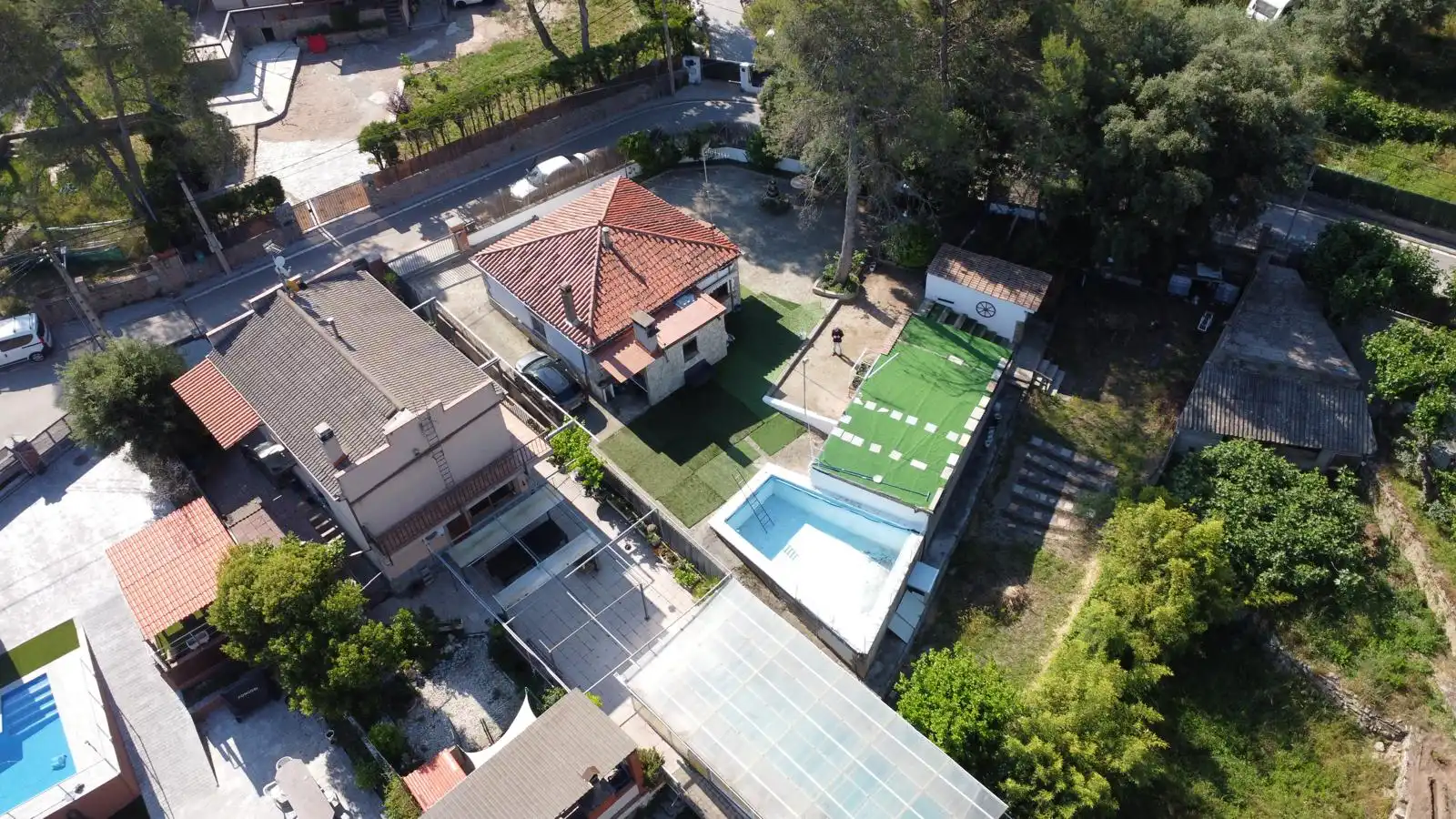 Vista exterior de Casa o xalet en venda en Vacarisses amb Jardí privat, Traster i Piscina
