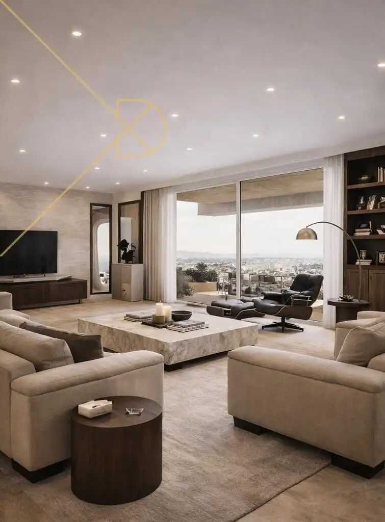 Wohnzimmer von Wohnung zum Verkauf in Barcelona mit Heizung, Privatgarten und Parkett