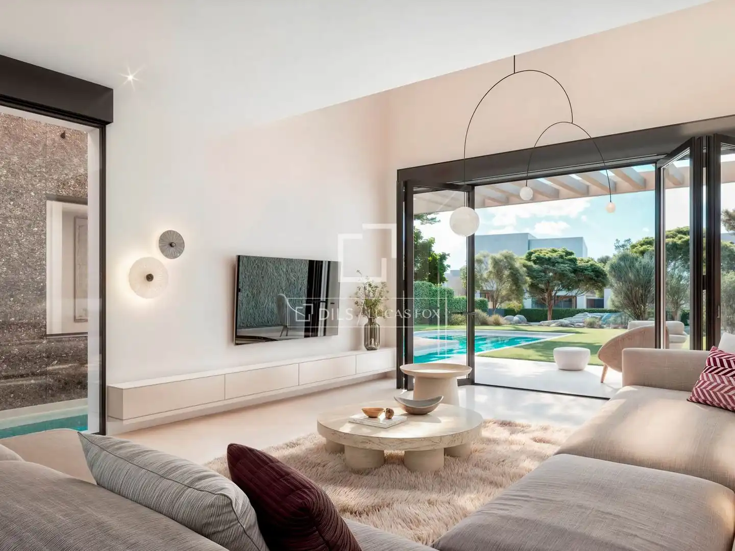Sala de estar de Casa o chalet en venta en Torrelodones con Aire acondicionado, Jardín privado y Parquet