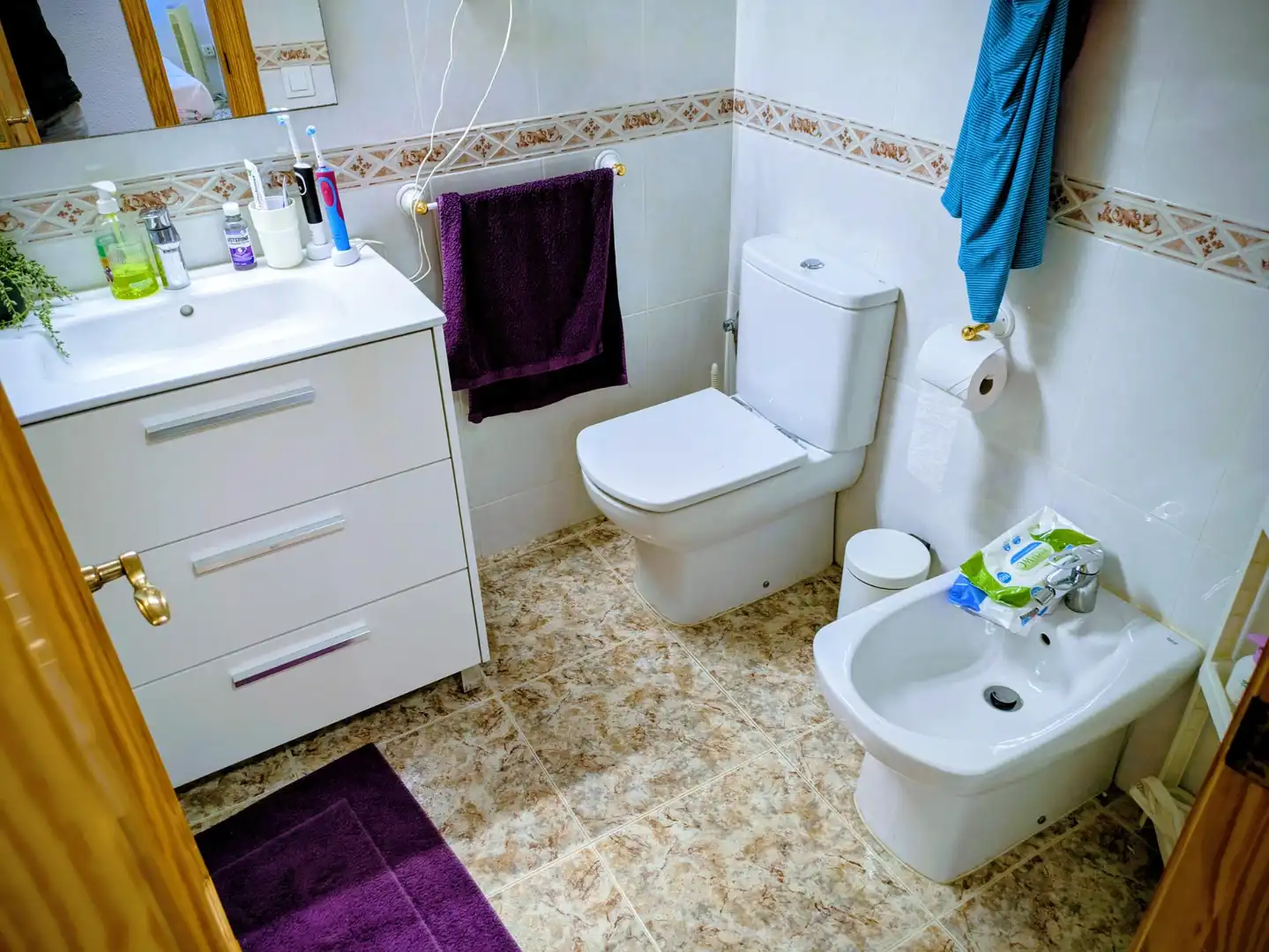 Baño de Apartamento en venta en Cullera con Terraza, Amueblado y Piscina comunitaria