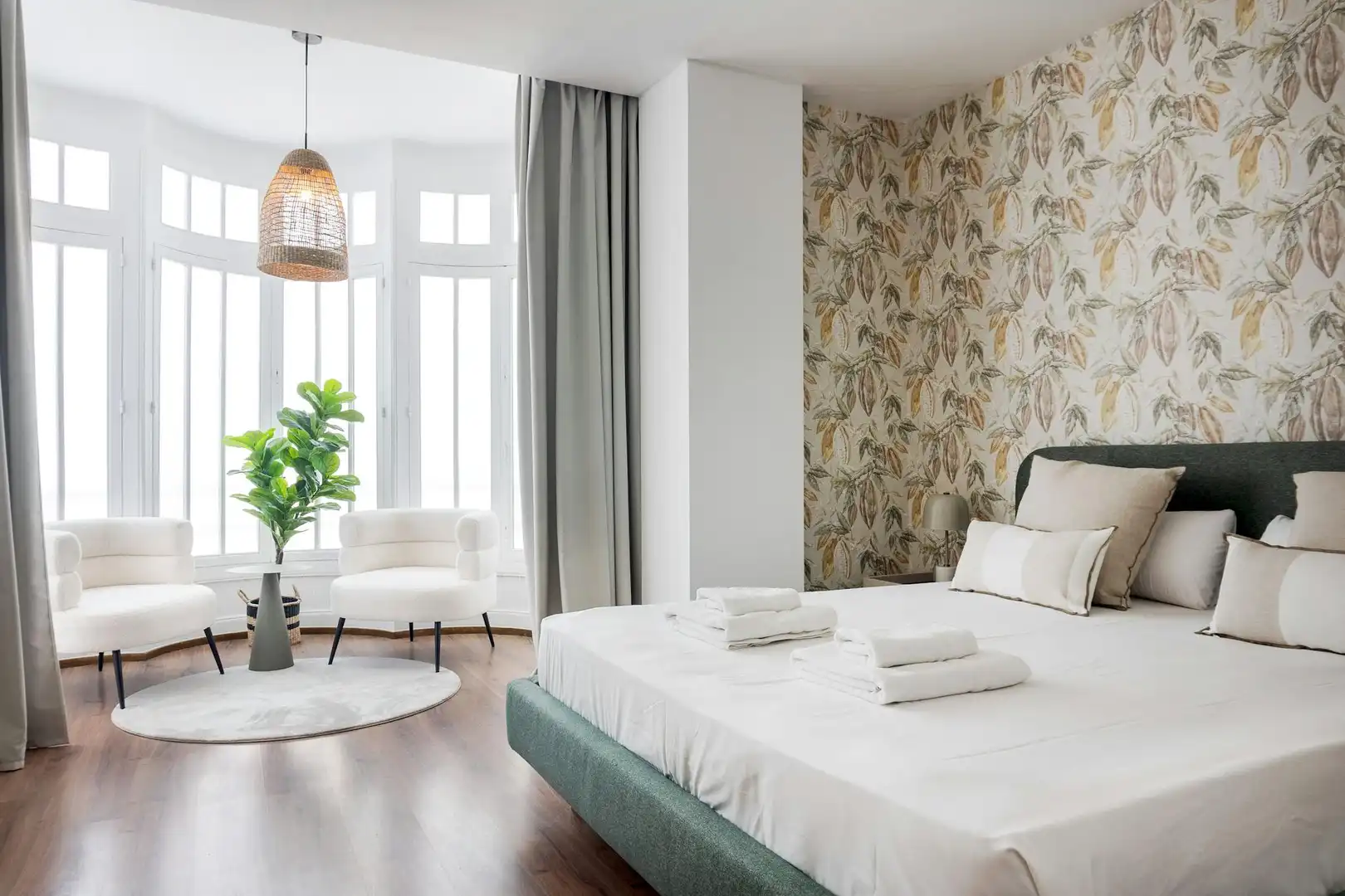 Schlafzimmer von Wohnung zur Miete in Valencia mit Klimaanlage, Heizung und Möbliert