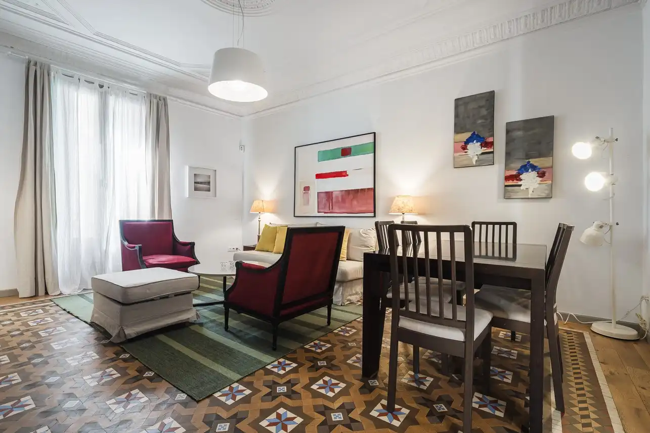 Sala de estar de Piso en venta en Barcelona con Aire acondicionado, Calefacción y Parquet