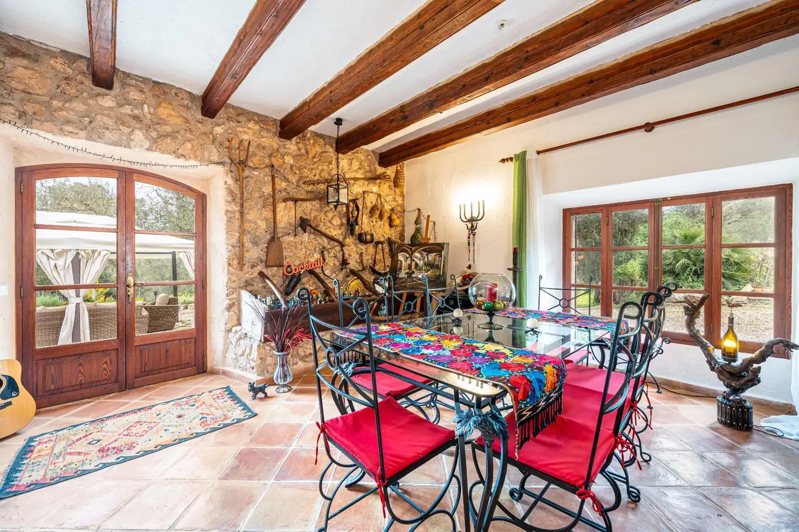 Comedor de Finca rústica en venta en Algaida con Aire acondicionado, Calefacción y Jardín privado
