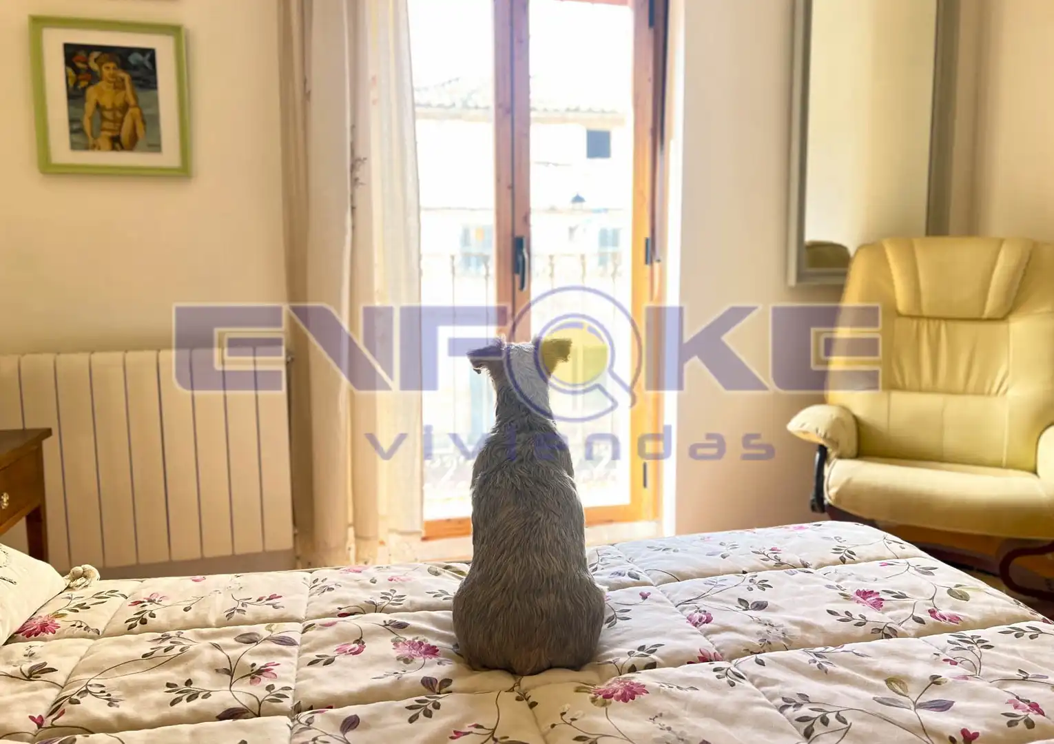 Schlafzimmer von Einfamilien-Reihenhaus zum Verkauf in Moratilla de los Meleros mit Heizung, Parkett und Möbliert