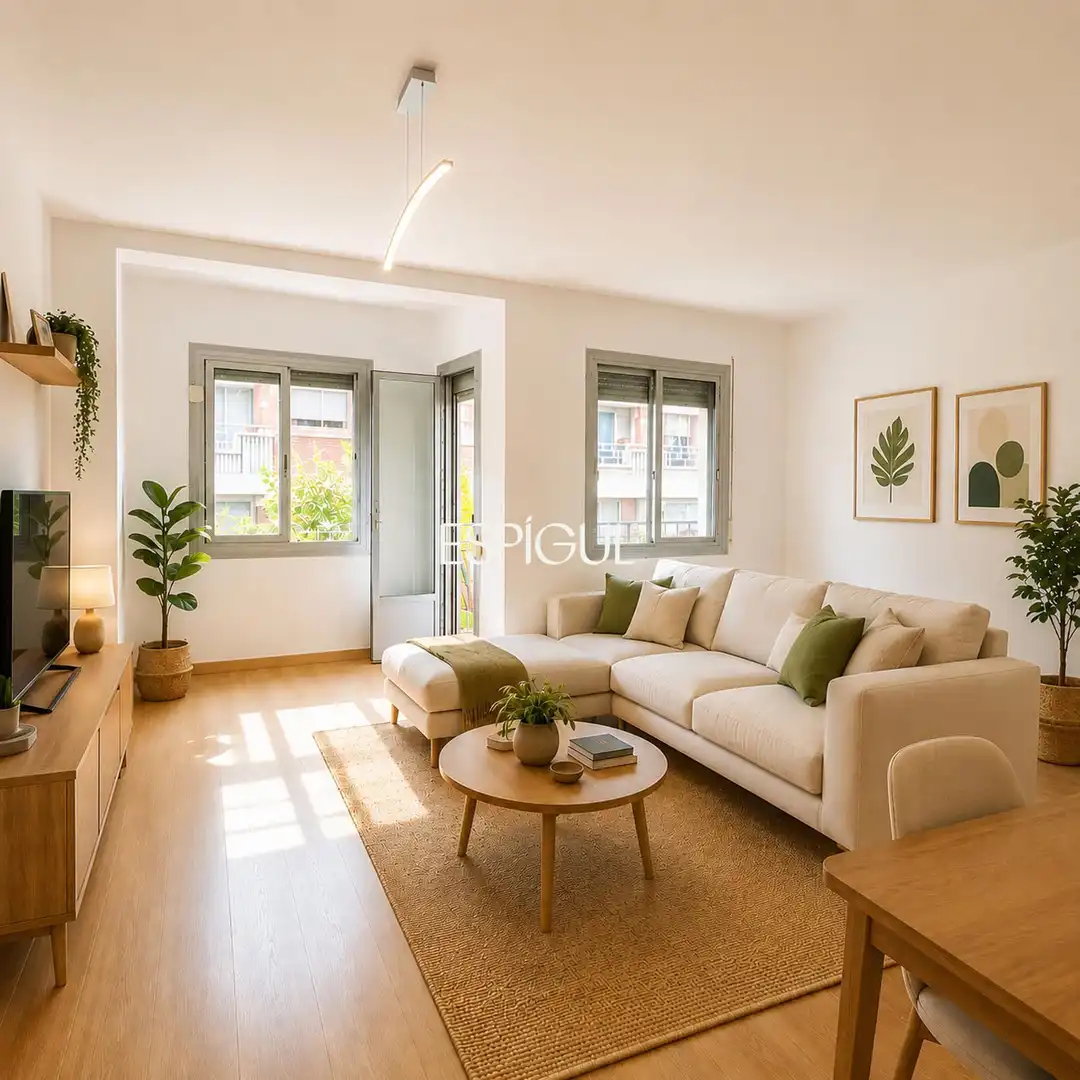 Living room of Flat for sale in Barcelona  with Parquet flooring, Terrace and Oven