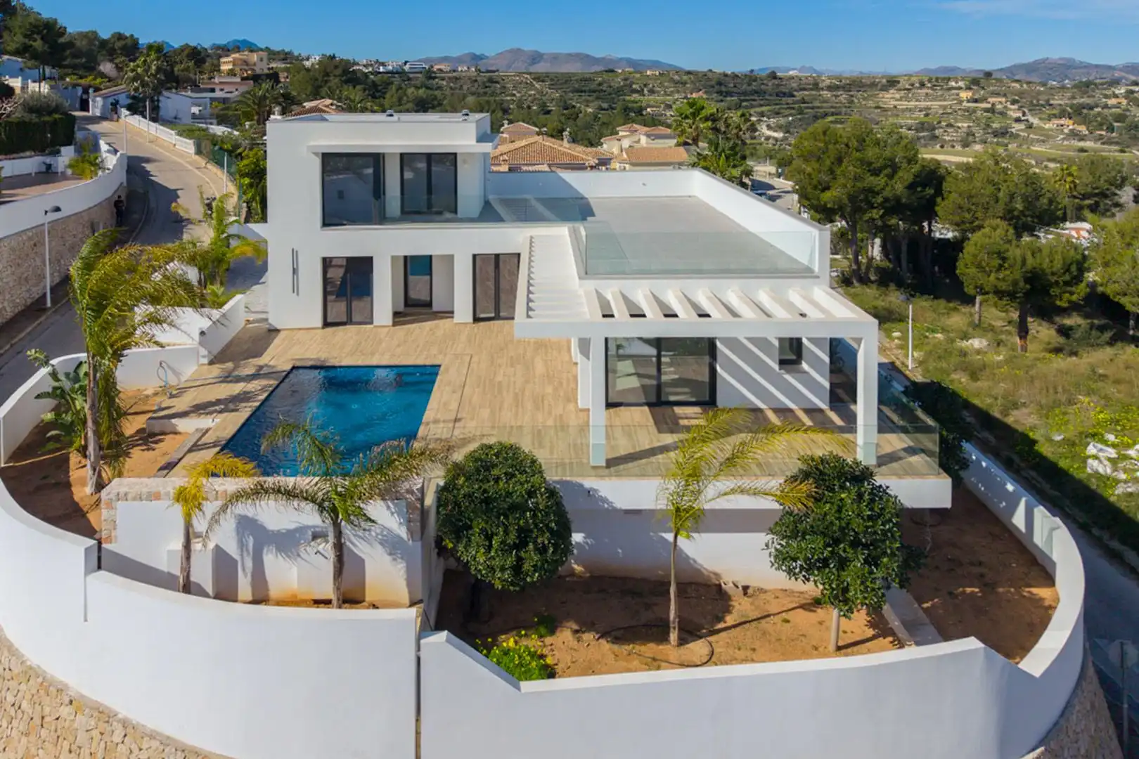Außenansicht von Haus oder Chalet zum Verkauf in Moraira mit Klimaanlage, Privatgarten und Terrasse