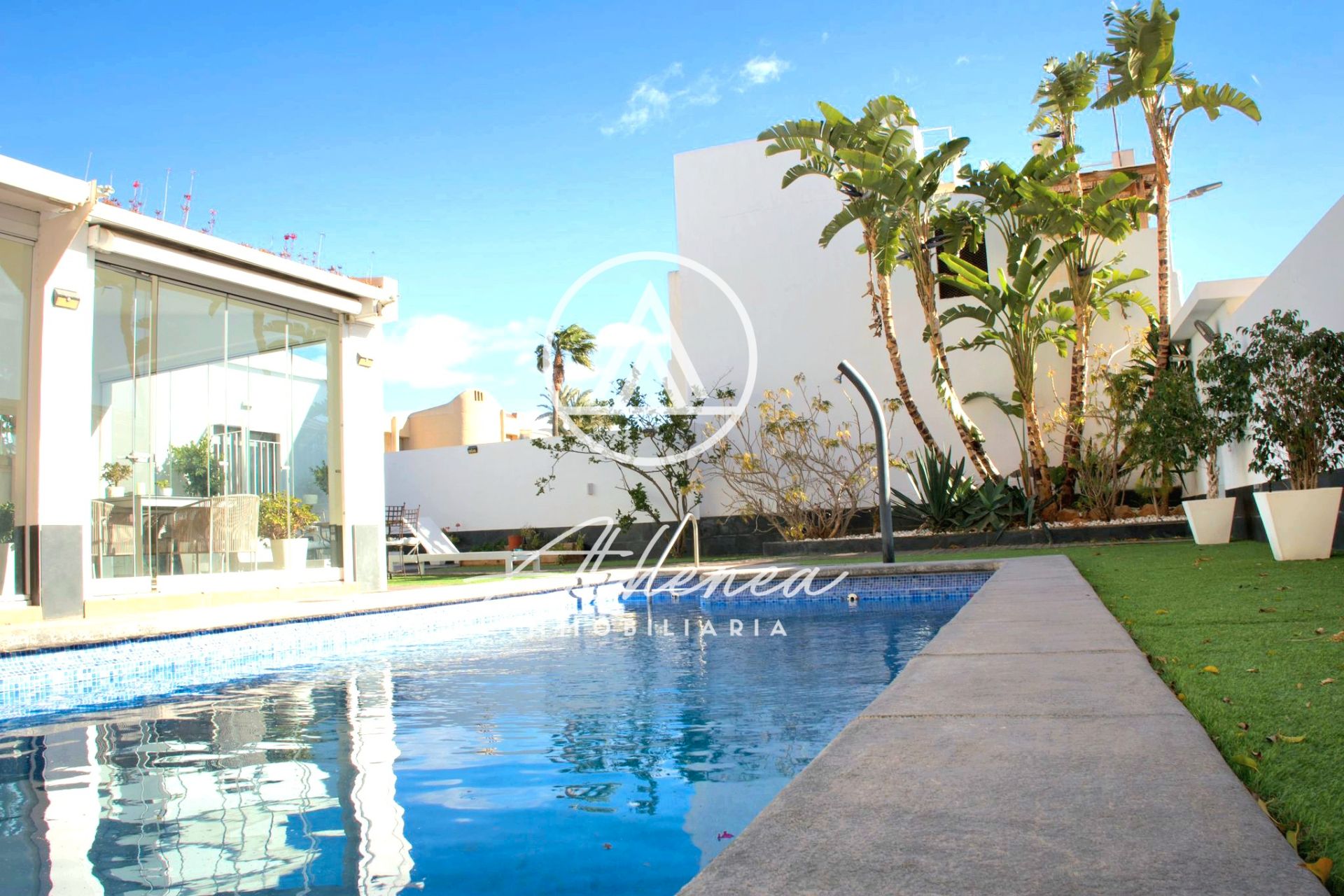 Swimming pool of House or chalet for sale in Roquetas de Mar  with Air Conditioner, Private garden and Swimming Pool