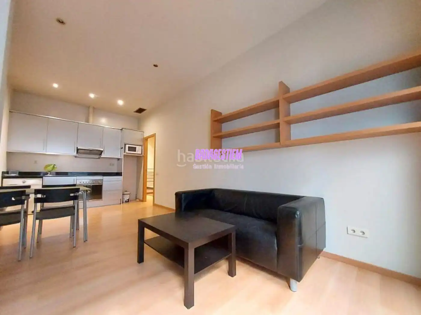 Sala de estar de Estudio de alquiler en Badalona con Parquet y Amueblado