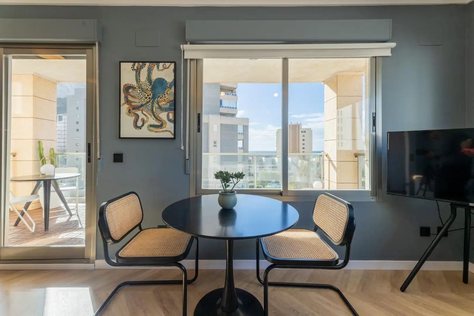 Dining room of Apartments for rent in Calpe / Calp  with Air Conditioner, Parquet flooring and Terrace