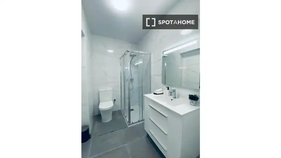 Baño de Piso para compartir en Madrid con Aire acondicionado, Calefacción y Amueblado