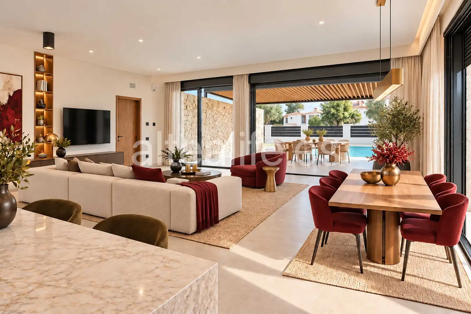 Sala de estar de Casa o chalet en venta en La Nucia con Aire acondicionado, Calefacción y Jardín privado