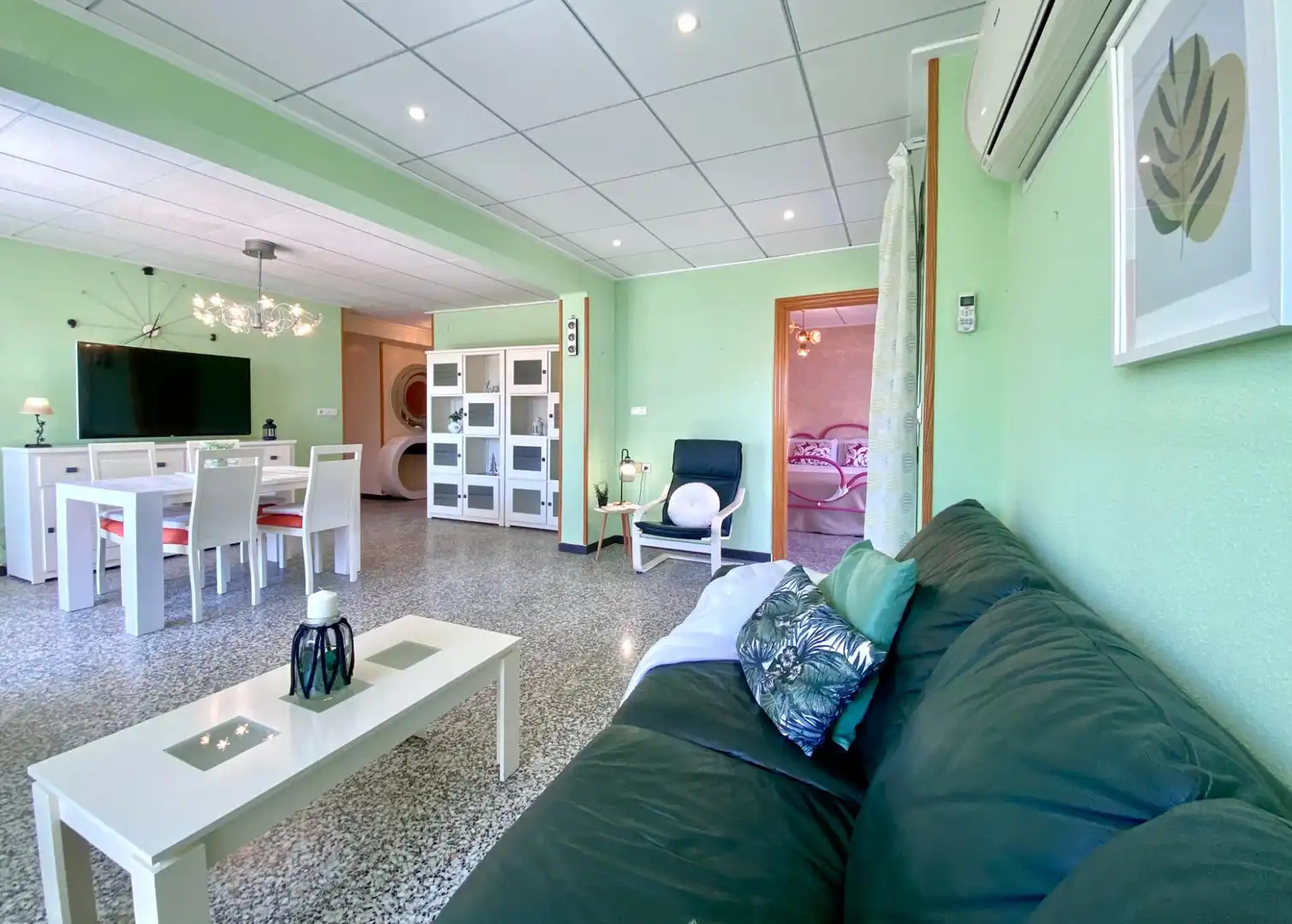 Living room of Flat for sale in La Pobla de Farnals  with Air Conditioner, Private garden and Balcony