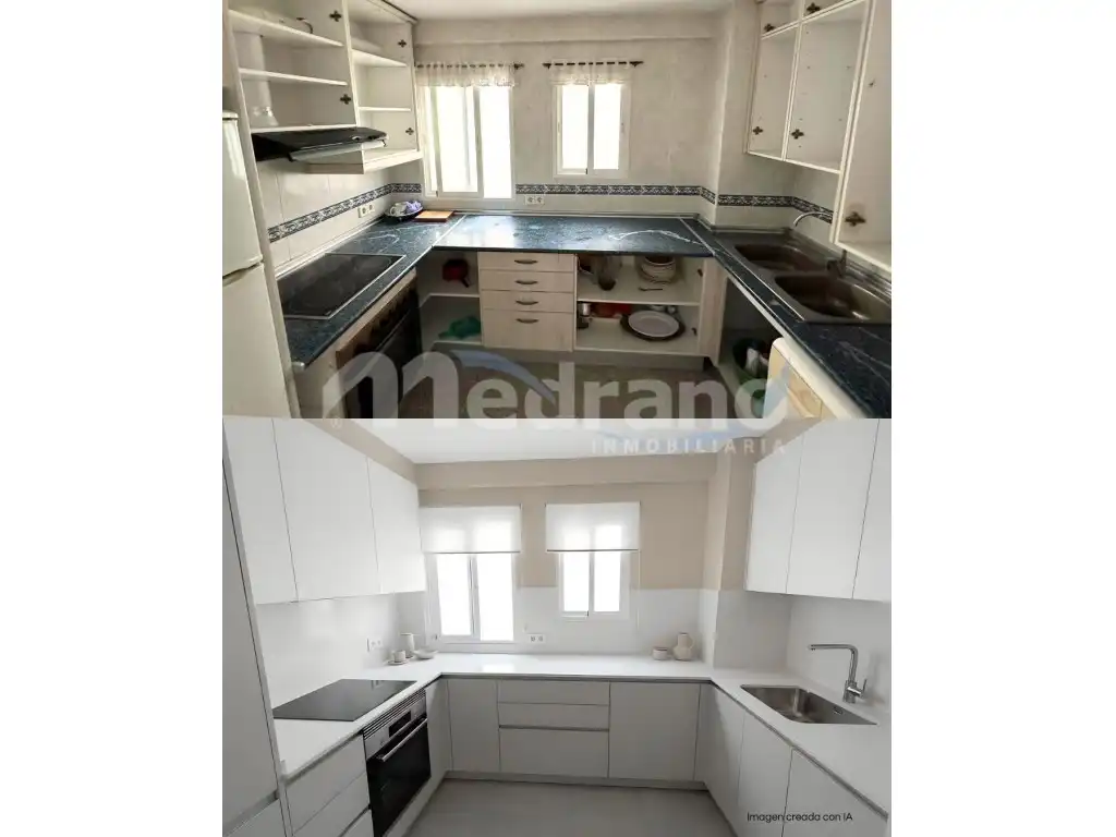 Küche von Wohnung zum Verkauf in Benidorm mit Privatgarten, Schwimmbad und Möbliert
