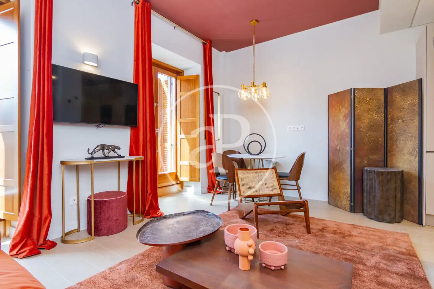 Living room of Flat for rent in Madrid  with Air Conditioner, Heating and Furnished