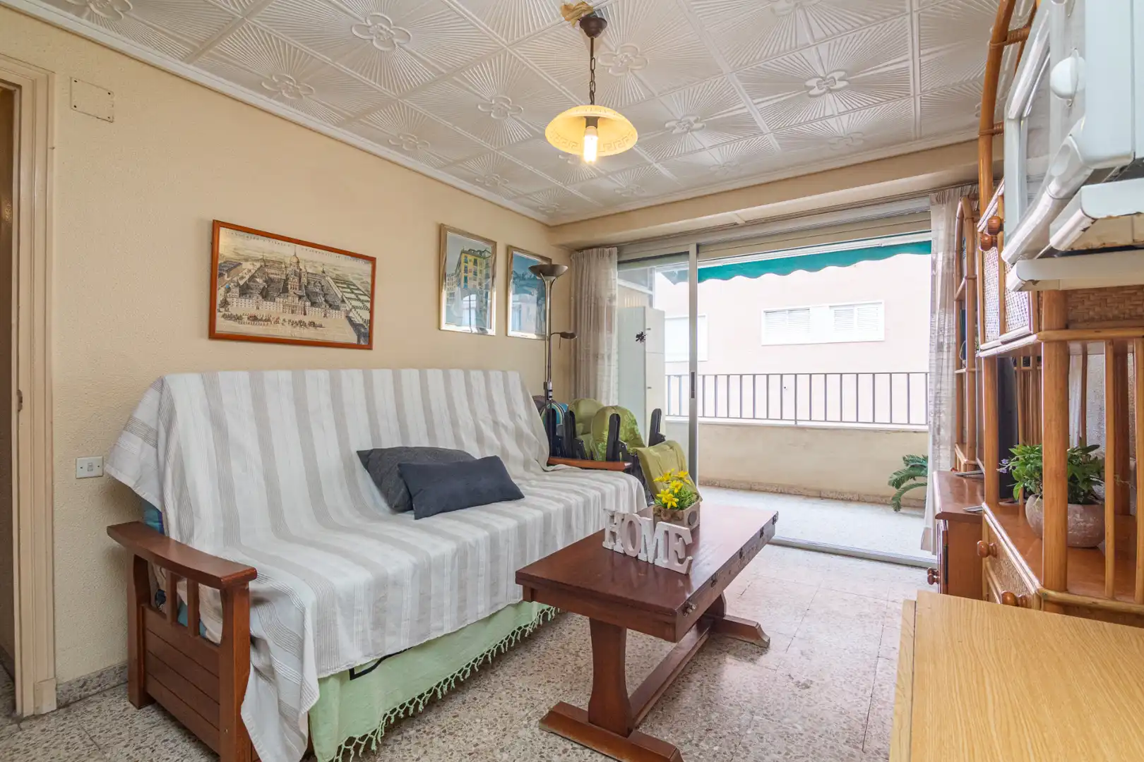 Living room of Flat for sale in Santa Pola  with Air Conditioner, Terrace and Furnished