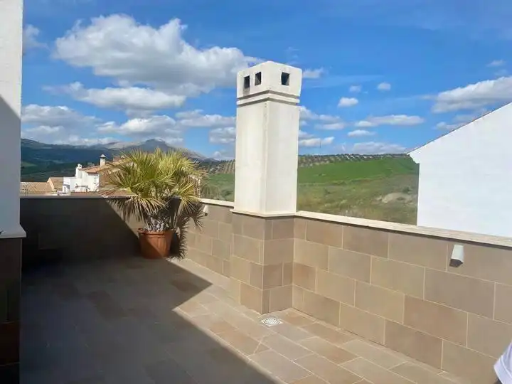 Terraza de Casa o chalet de alquiler en Casabermeja con Aire acondicionado, Jardín privado y Piscina