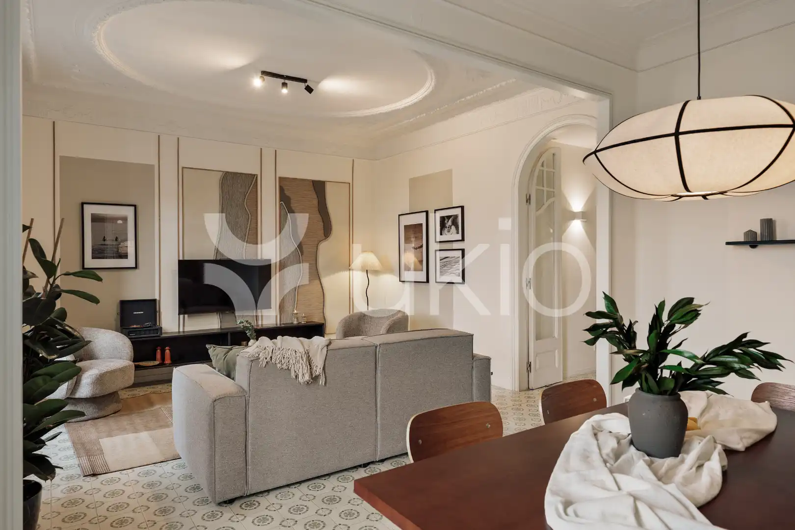 Living room of Apartments for rent in Barcelona  with Air Conditioner, Heating and Furnished