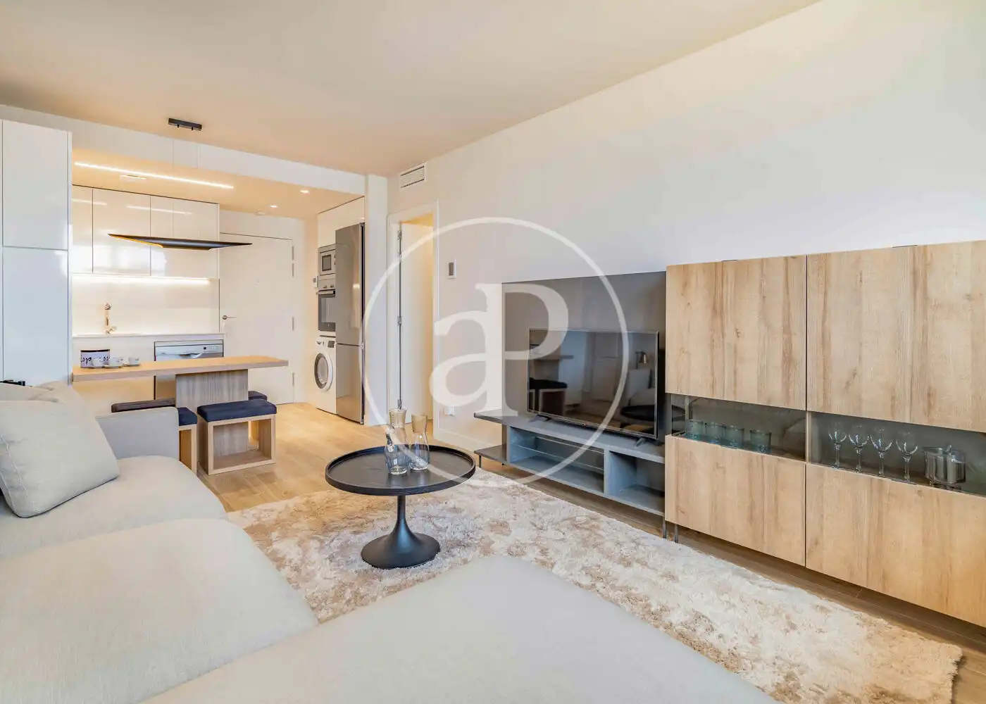 Living room of Flat for rent in Madrid  with Air Conditioner, Heating and Furnished