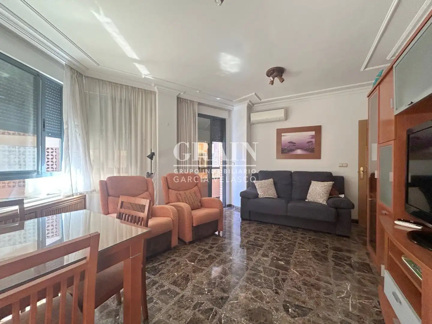 Sala de estar de Apartamento de alquiler en Albacete con Aire acondicionado, Calefacción y Balcón