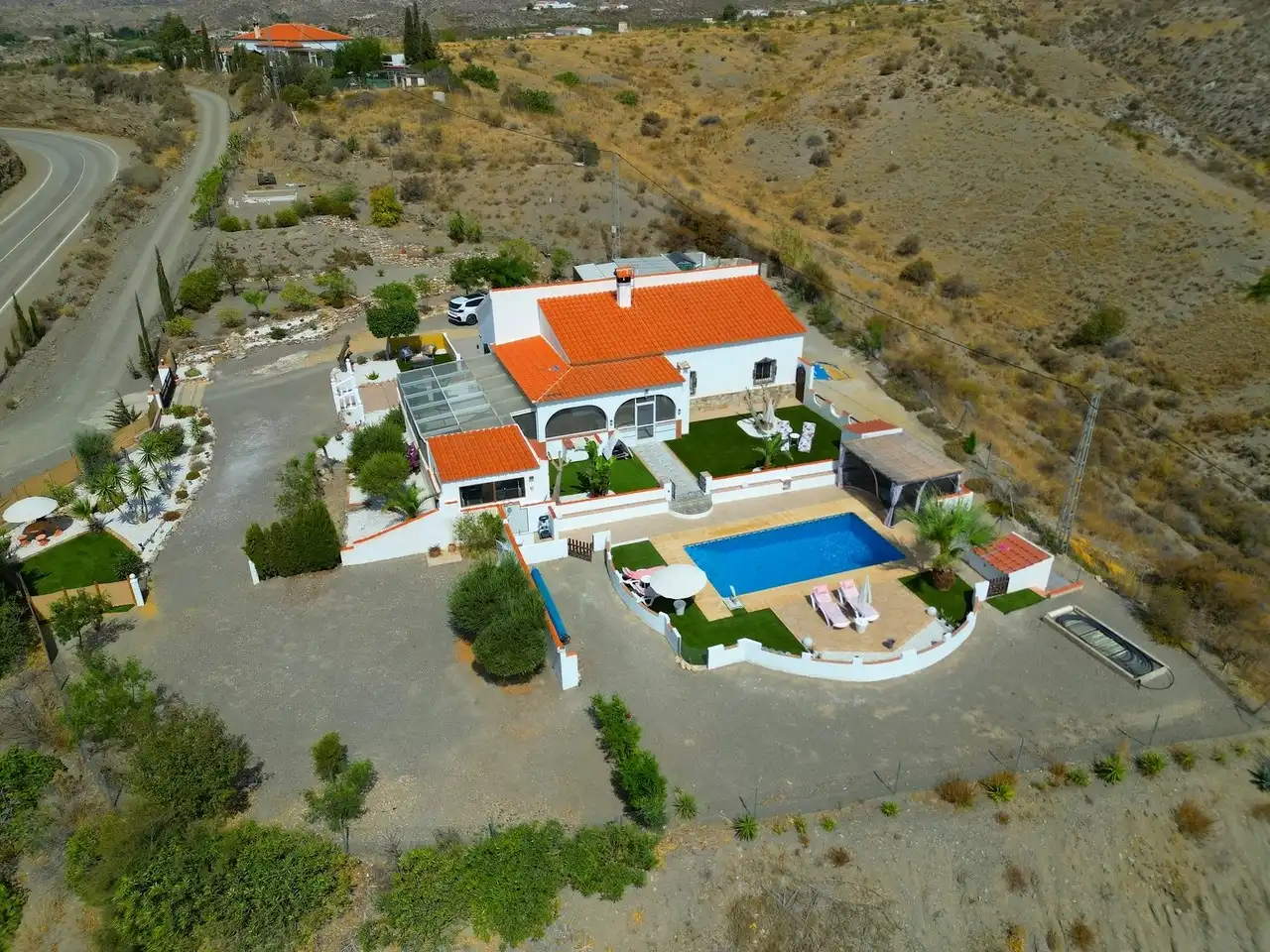 Vista exterior de Casa o xalet en venda en Huércal-Overa amb Aire condicionat, Terrassa i Piscina
