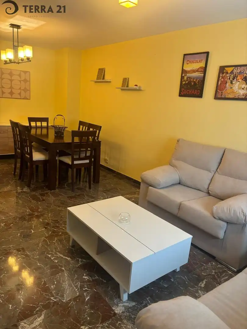 Sala de estar de Piso de alquiler en  Jaén Capital con Aire acondicionado, Jardín privado y Piscina comunitaria