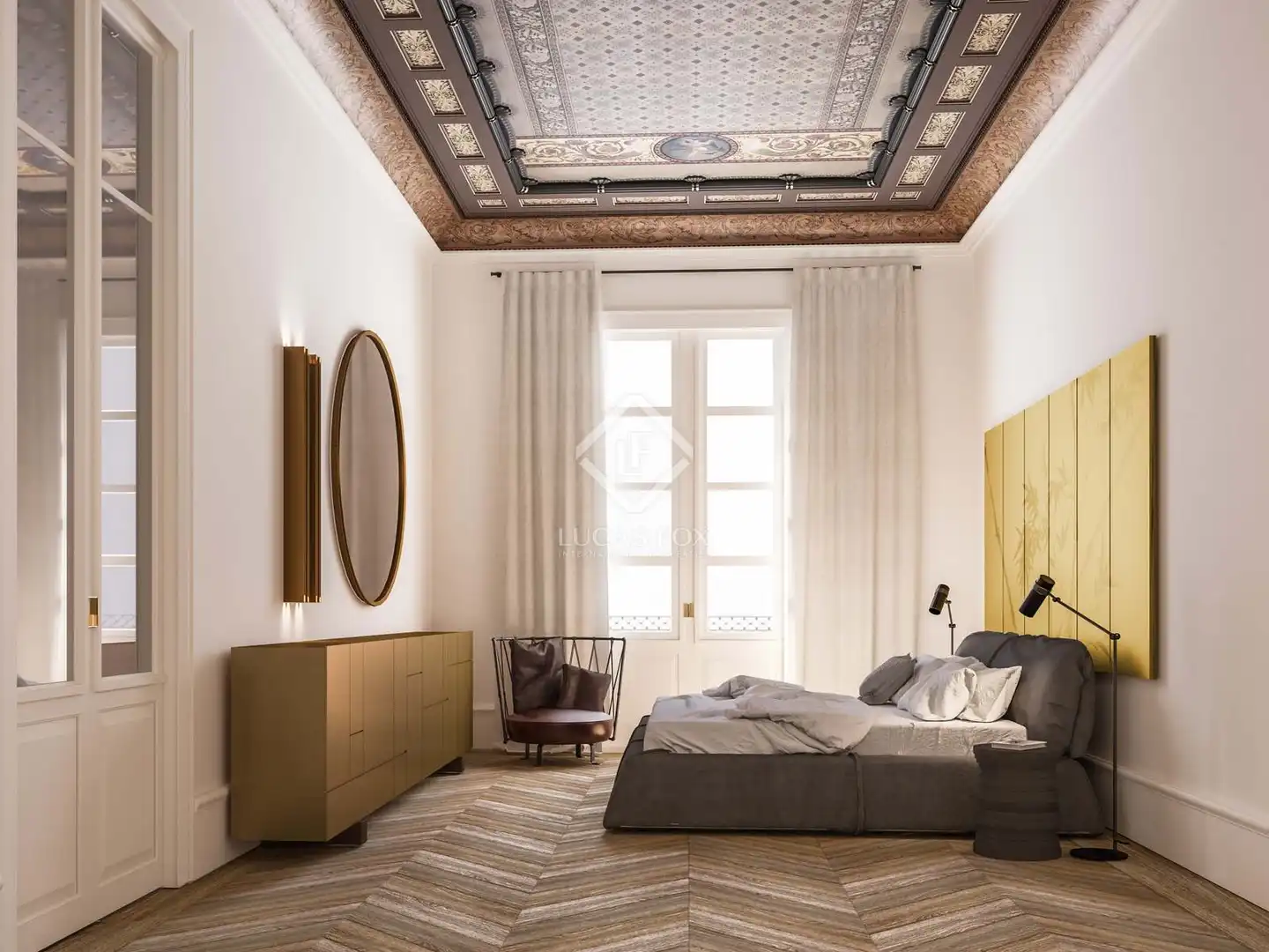 Schlafzimmer von Wohnung zum Verkauf in Barcelona mit Klimaanlage, Heizung und Möbliert
