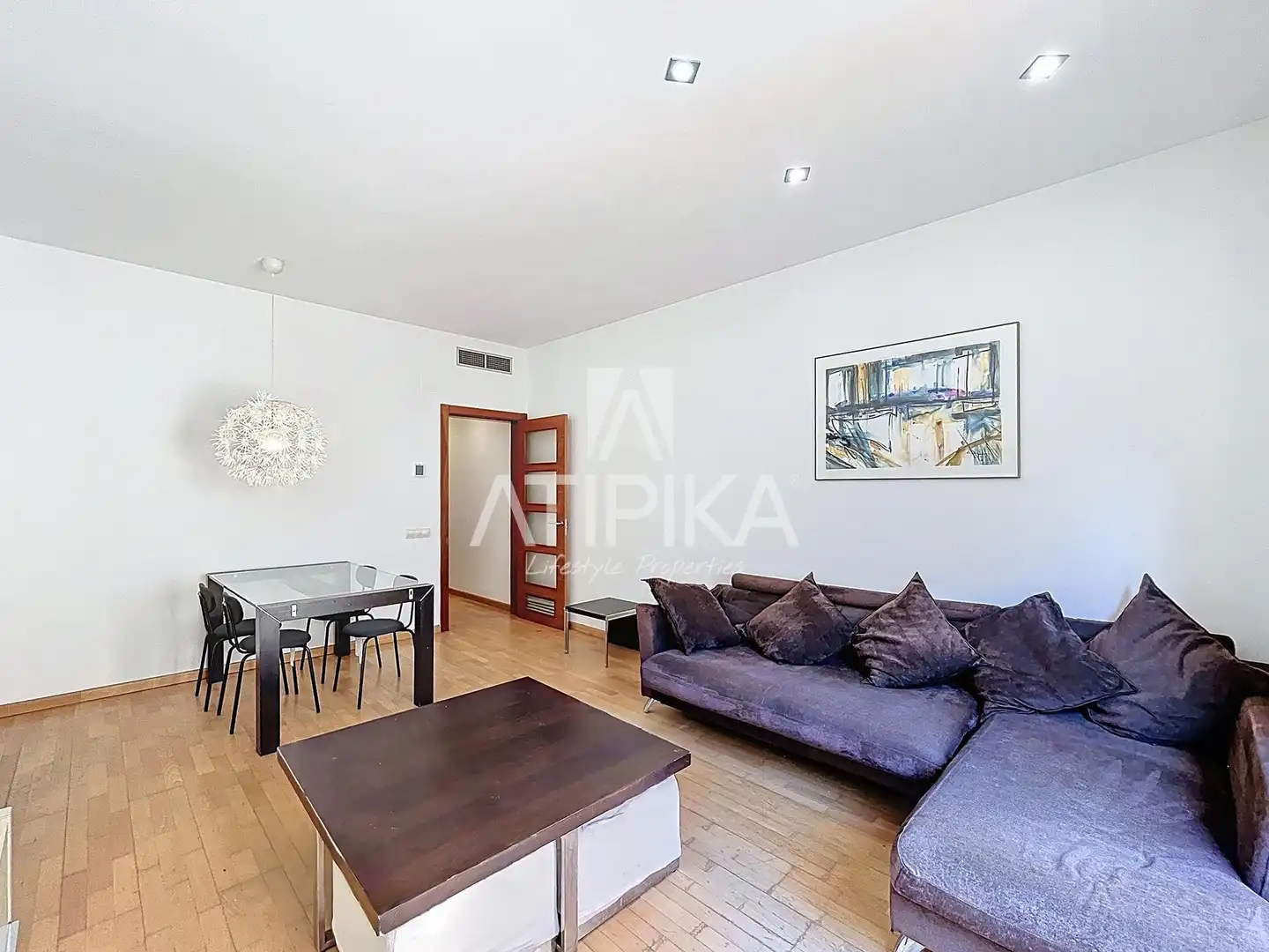 Sala de estar de Piso en venta en Barcelona con Aire acondicionado, Parquet y Amueblado
