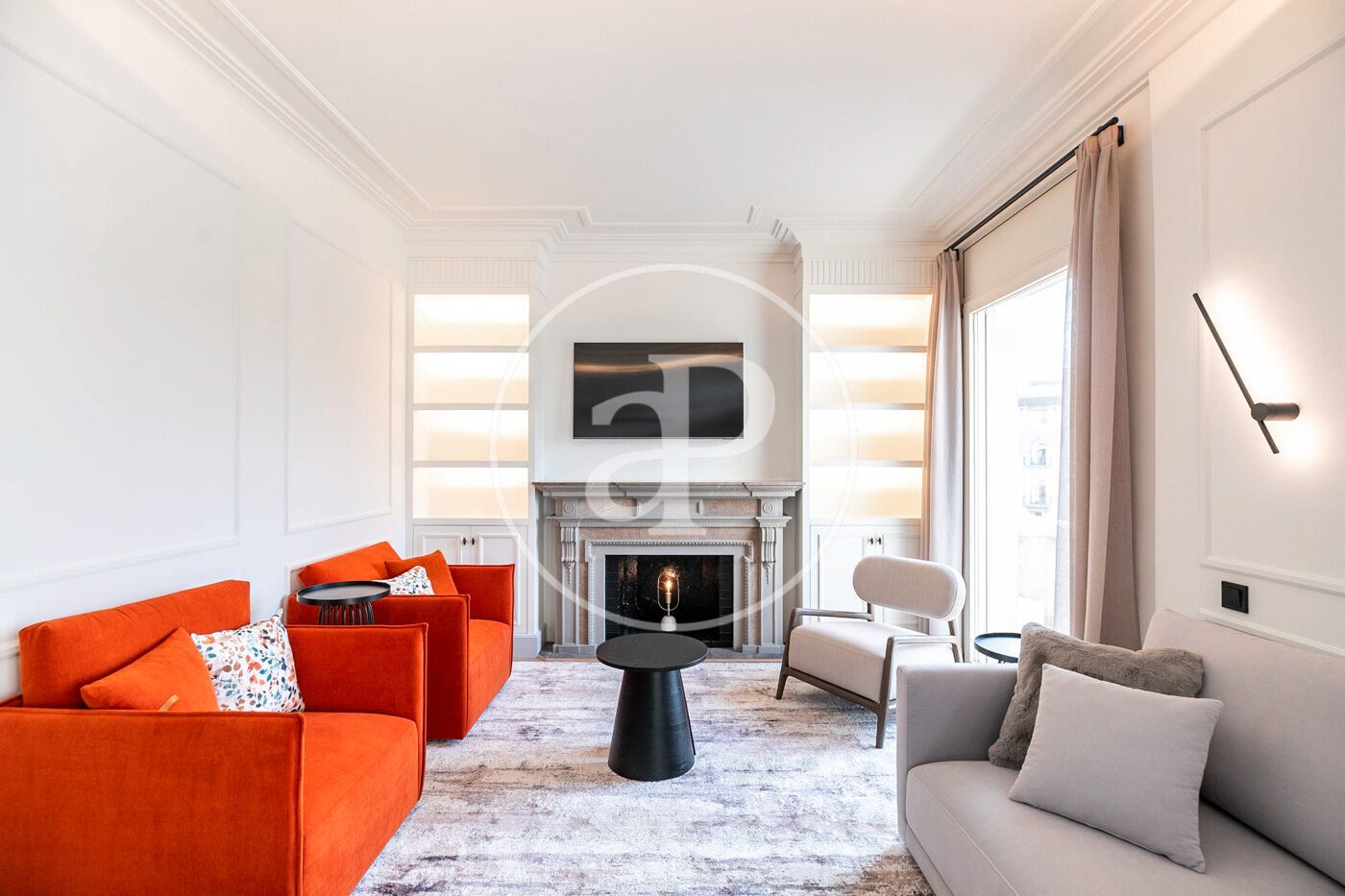 Living room of Flat to rent in  Barcelona Capital  with Air Conditioner, Heating and Furnished