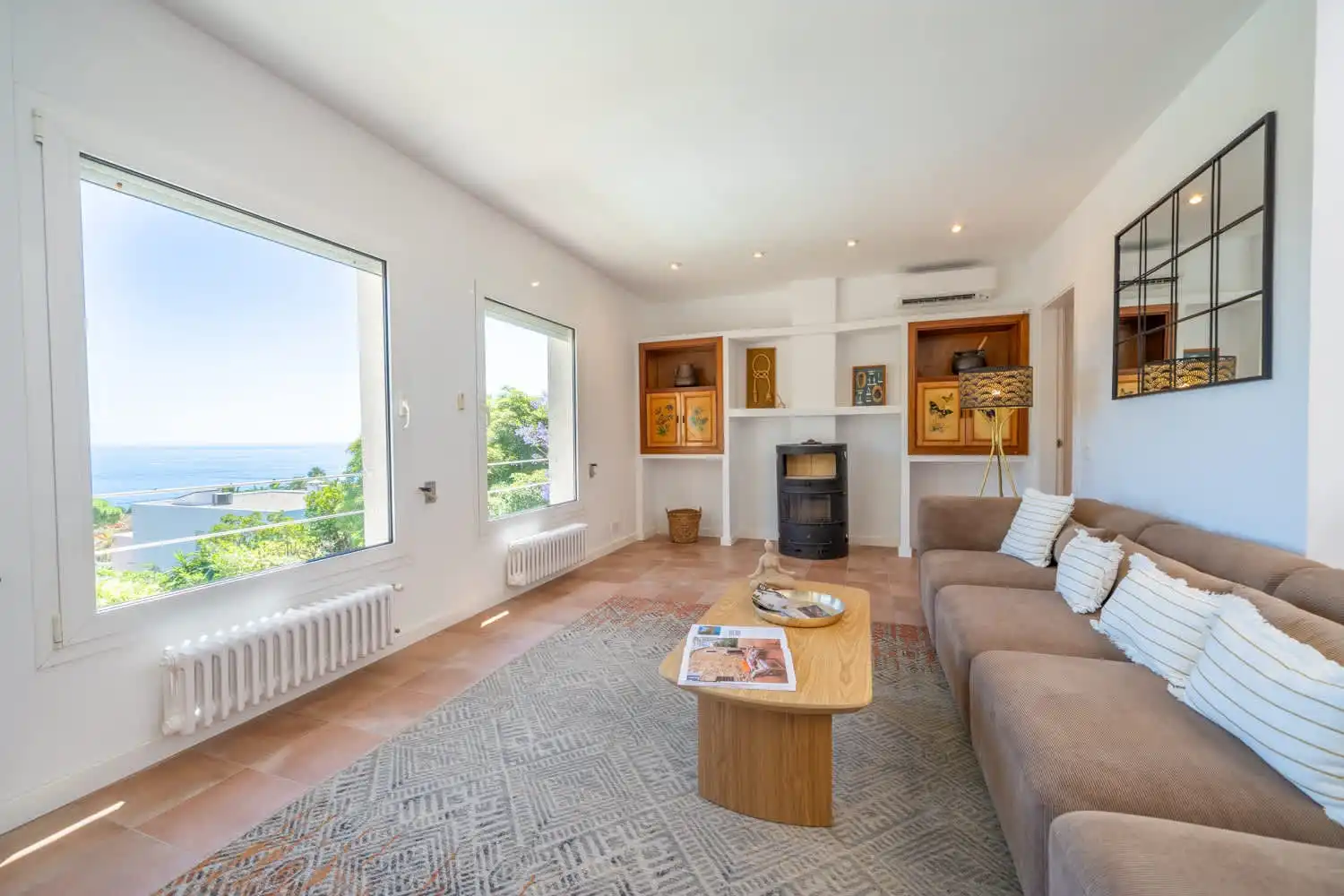 Sala de estar de Casa o chalet de alquiler en Blanes con Aire acondicionado, Calefacción y Jardín privado