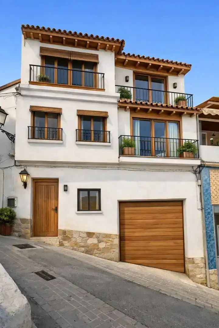 Vista exterior de Casa adosada en venda en Granada amb Jardí privat, Piscina i Balcó