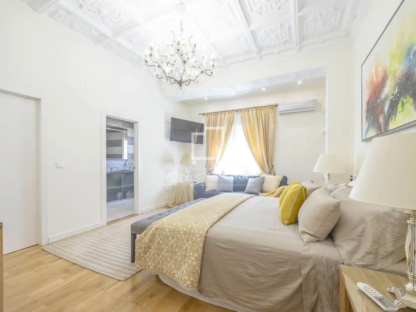 Bedroom of Flat for rent in Valencia  with Air Conditioner, Parquet flooring and Furnished