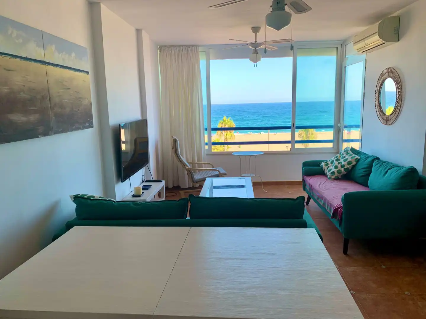 Sala d'estar de Apartament de lloguer en Mojácar amb Aire condicionat, Calefacció i Terrassa