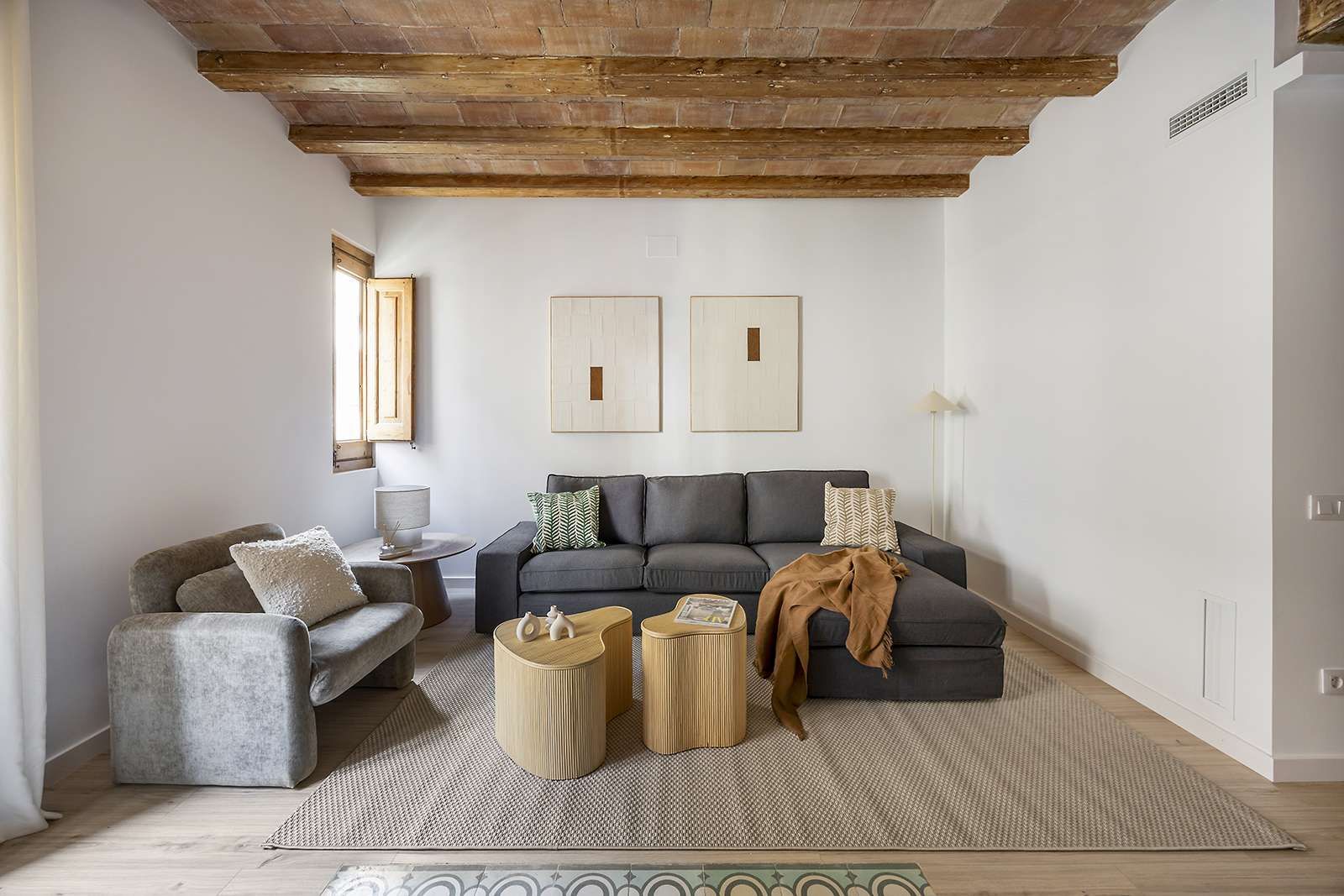 Sala d'estar de Apartament per a compartir en  Barcelona Capital amb Aire condicionat, Calefacció i Terrassa