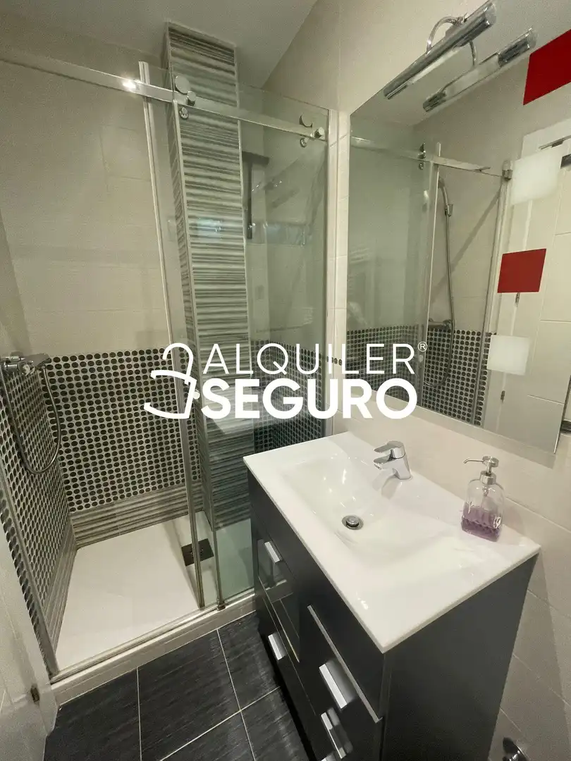 Bathroom of Flat for rent in Madrid  with Air Conditioner and Heating