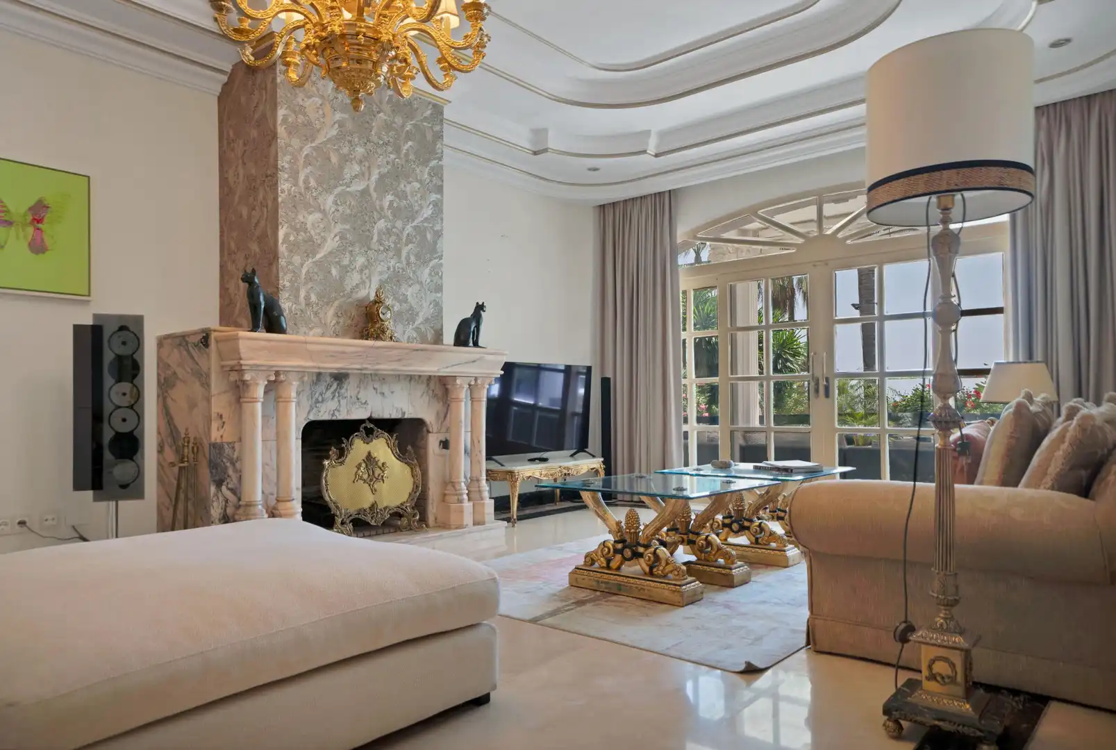 Wohnzimmer von Haus oder Chalet zur Miete in Marbella mit Heizung, Privatgarten und Terrasse