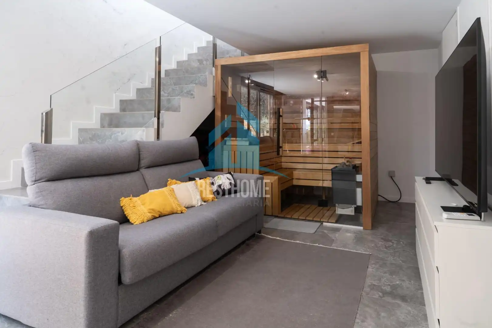 Sala d'estar de Casa o xalet en venda en Finestrat amb Aire condicionat, Calefacció i Jardí privat