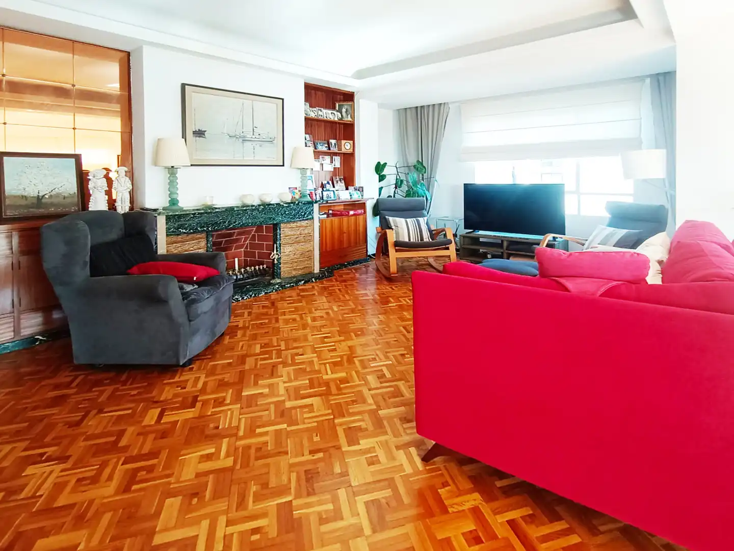 Wohnzimmer von Wohnung zum Verkauf in  Palma de Mallorca mit Klimaanlage, Parkett und Abstellraum