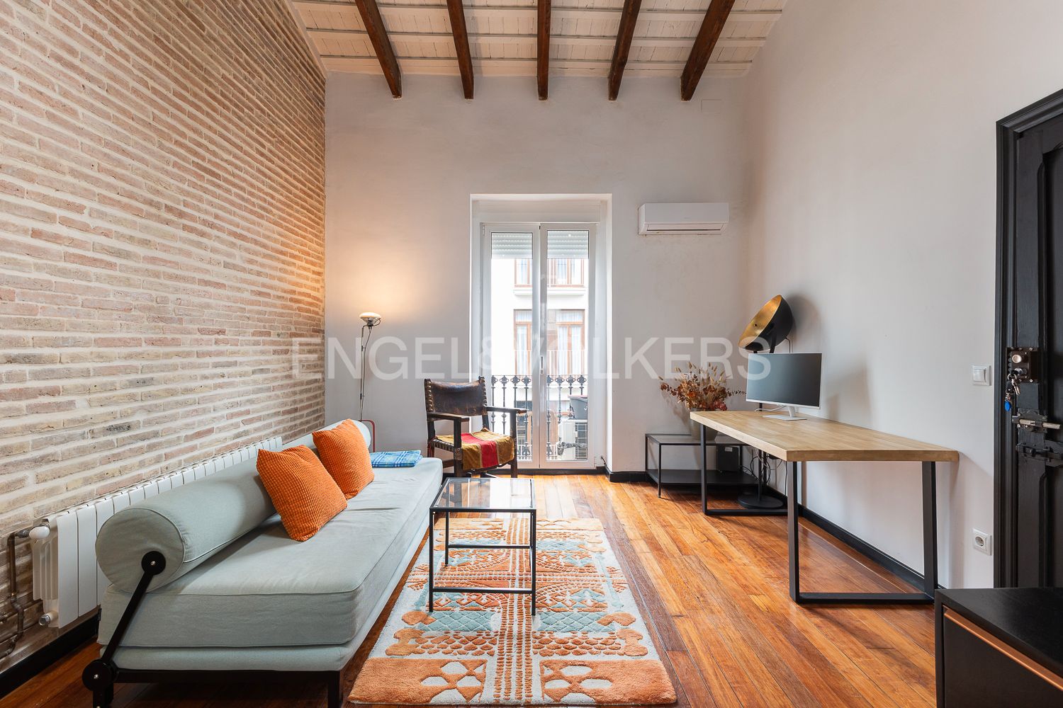 Wohnzimmer von Wohnungen miete in  Valencia Capital mit Klimaanlage, Heizung und Parkett