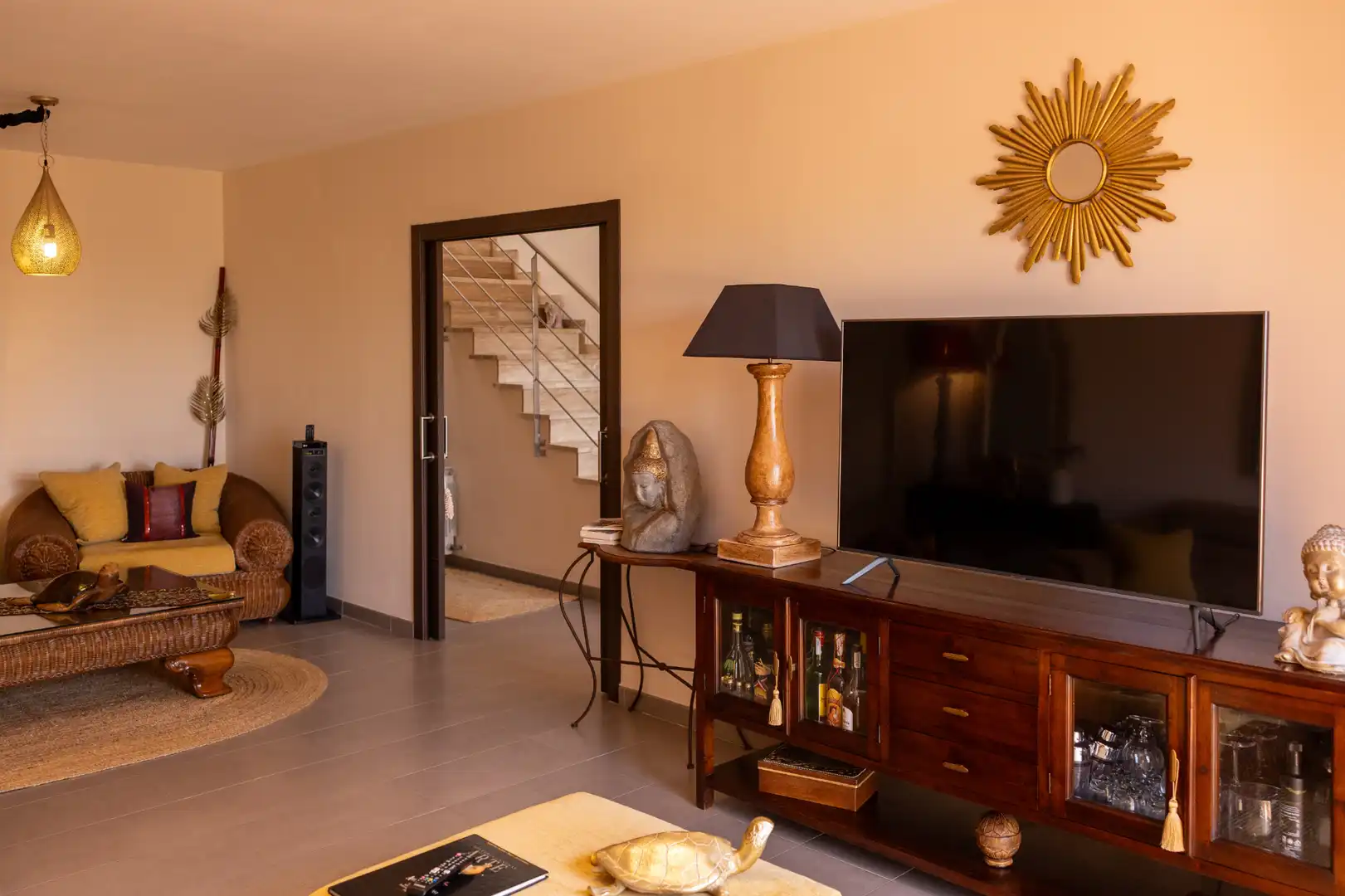 Sala d'estar de Casa adosada en venda en Marratxí amb Aire condicionat, Jardí privat i Terrassa