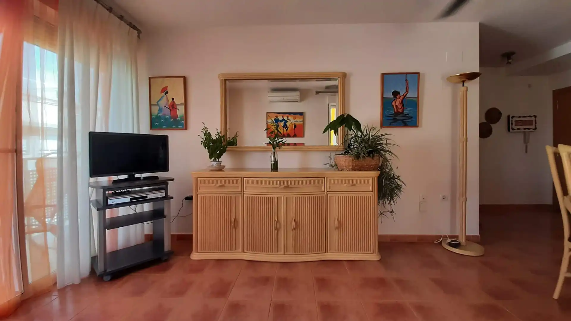 Wohnzimmer von Wohnung zur Miete in Canet d'En Berenguer mit Klimaanlage, Abstellraum und Schwimmbad