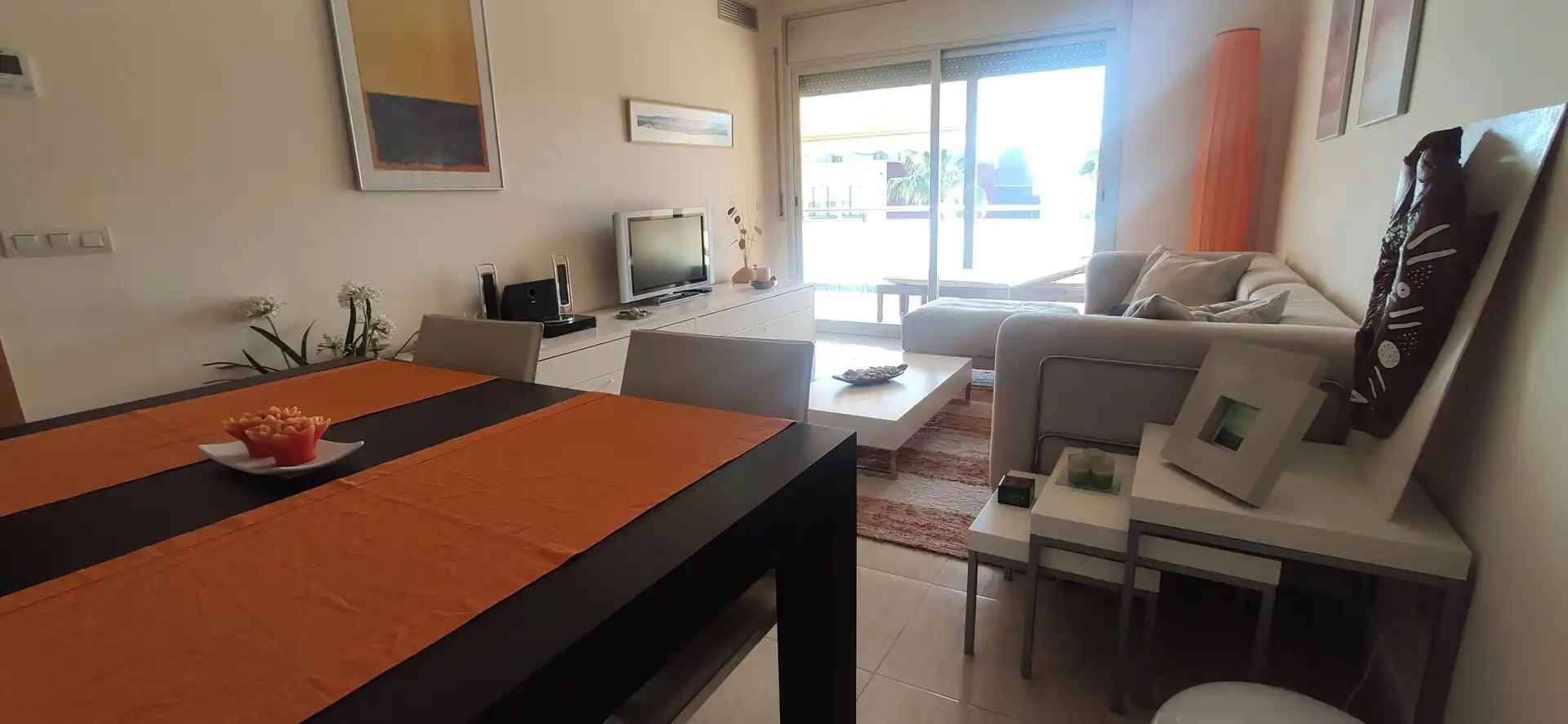 Living room of Flat for rent in La Ràpita  with Terrace and Furnished