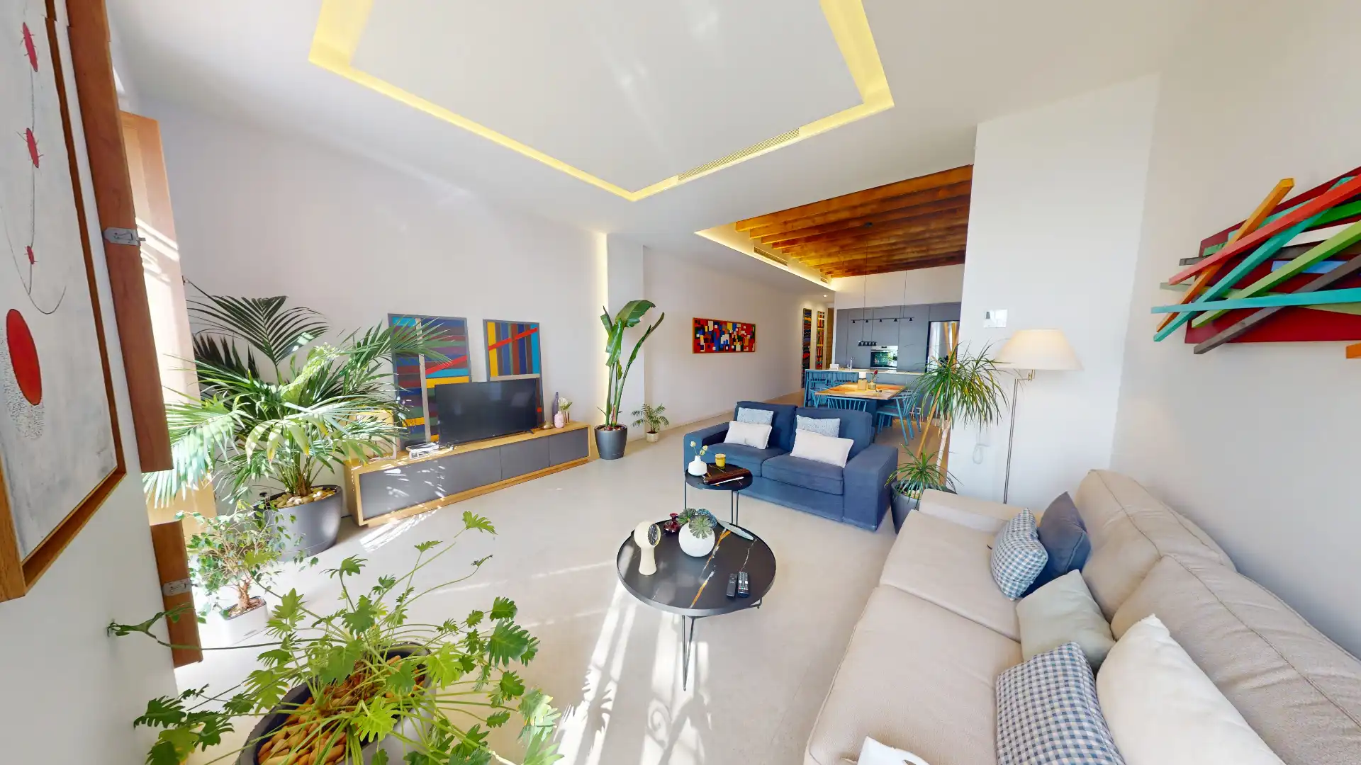 Wohnzimmer von Wohnung zum Verkauf in Alicante / Alacant mit Klimaanlage, Privatgarten und Abstellraum