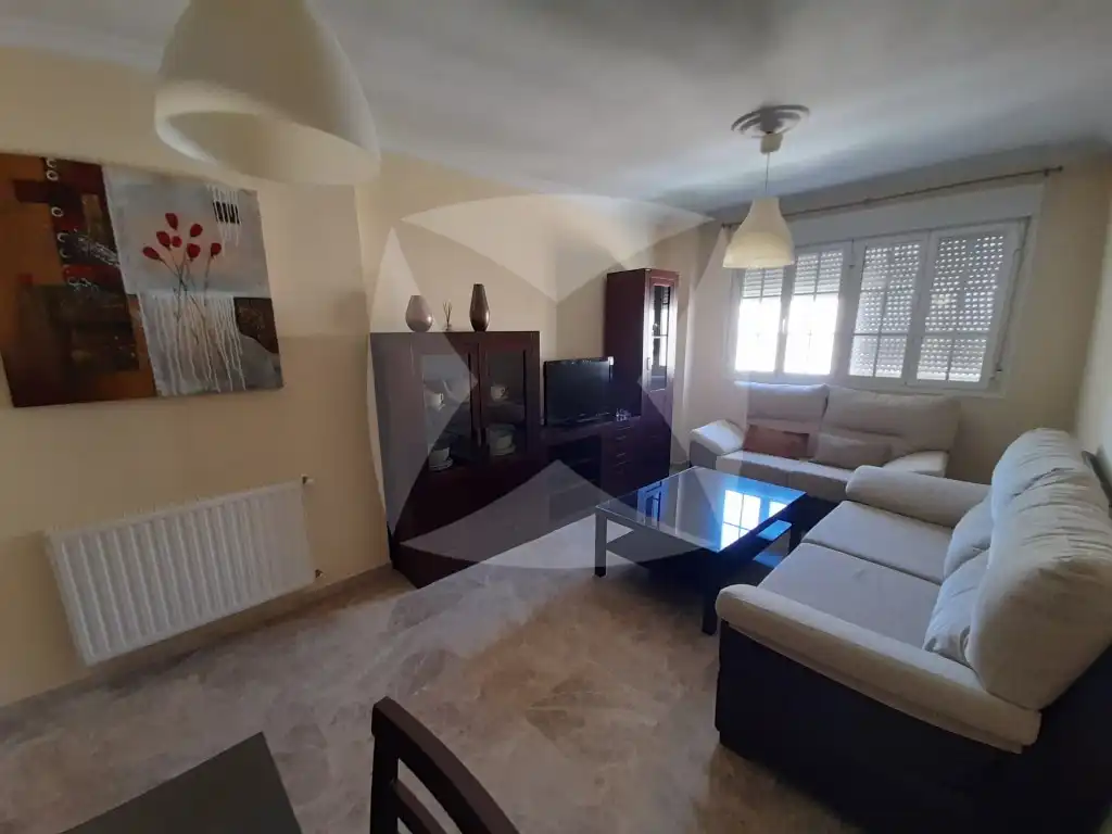 Sala d'estar de Àtic de lloguer en Badajoz amb Aire condicionat, Terrassa i Moblat
