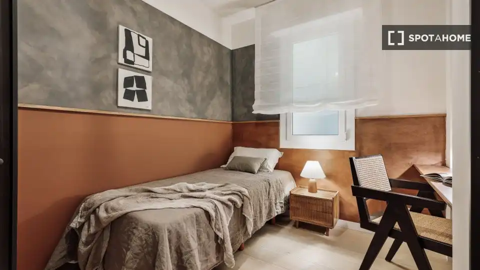 Habitación de Piso de alquiler en Barcelona con Aire acondicionado, Calefacción y Amueblado